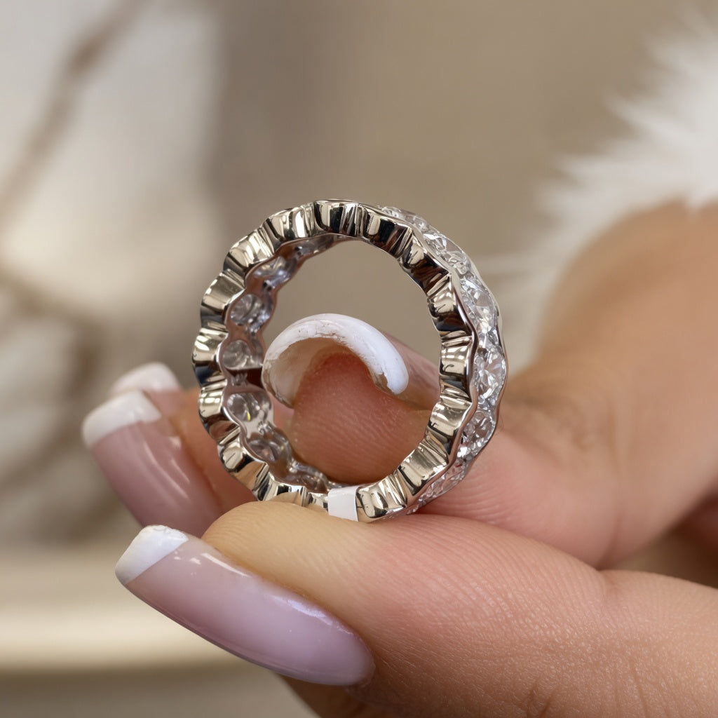3.78 CT Lab-Grown Diamond Eternity Ring in 14K White Gold (D–F / VS1–VS2)