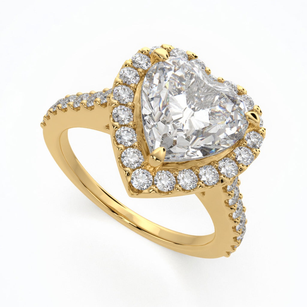 Isadora 3.4 Carat Heart Cut Halo Pave Engagement Ring