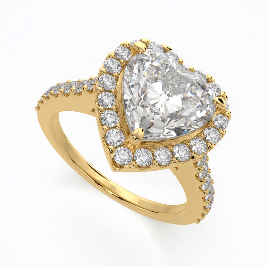 Isadora 3.4 Carat Heart Cut Halo Pave Engagement Ring