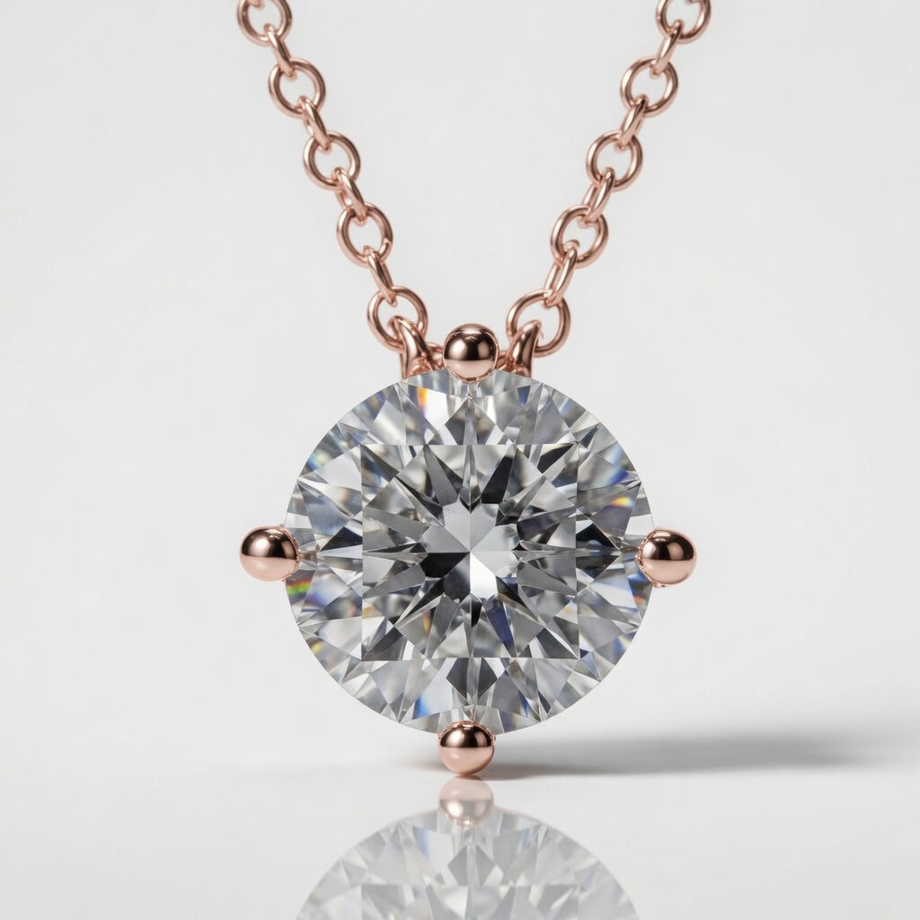3.00 Carat Kite Set Solitaire Lab-Grown Diamond Pendant VS1 D-F White Gold 14K