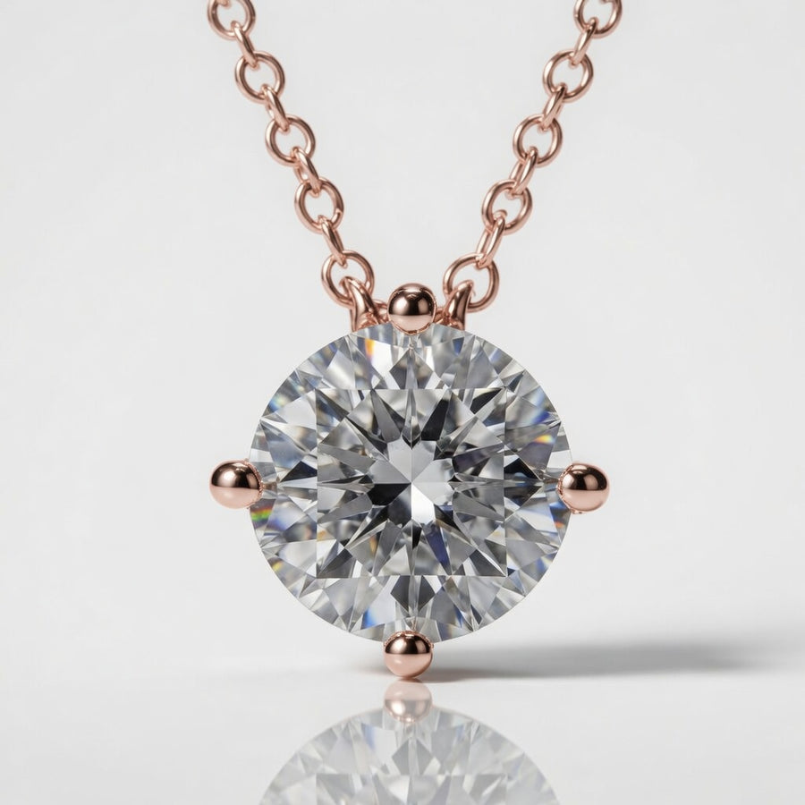 3.00 Carat Kite Set Solitaire Lab-Grown Diamond Pendant VS1 D-F White Gold 14K