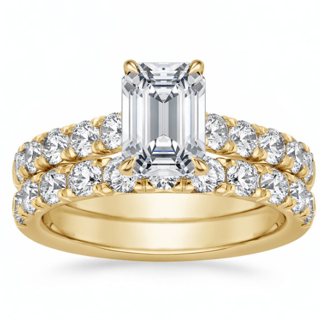 1.95 CT Anthology Lab-Grown Diamond 2PCS Bridal Set in 14K White Gold – French Pavé Wedding Ring Design