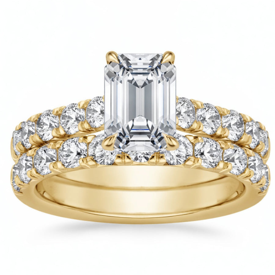1.95 CT Anthology Lab-Grown Diamond 2PCS Bridal Set in 14K White Gold – French Pavé Wedding Ring Design