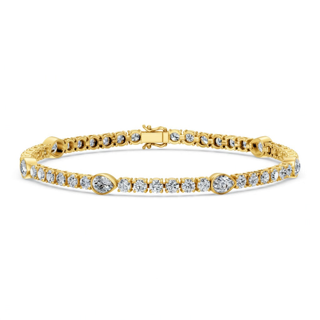 9.08 Carat Marquise Cut Diamond Tennis Bracelet VS1 D F White Gold 14k