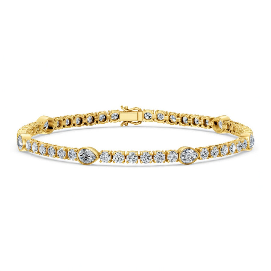 9.08 Carat Marquise Cut Diamond Tennis Bracelet VS1 D F White Gold 14k