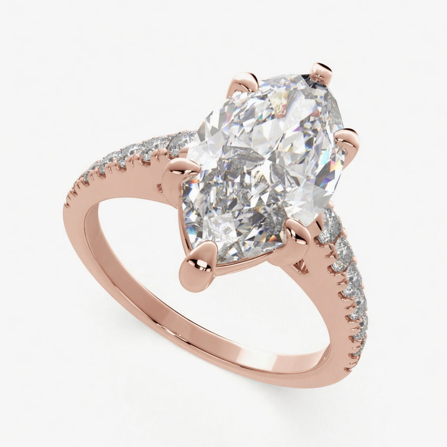 Ginevra 1.2 Carat Marquise Cut Tapered Engagement Ring