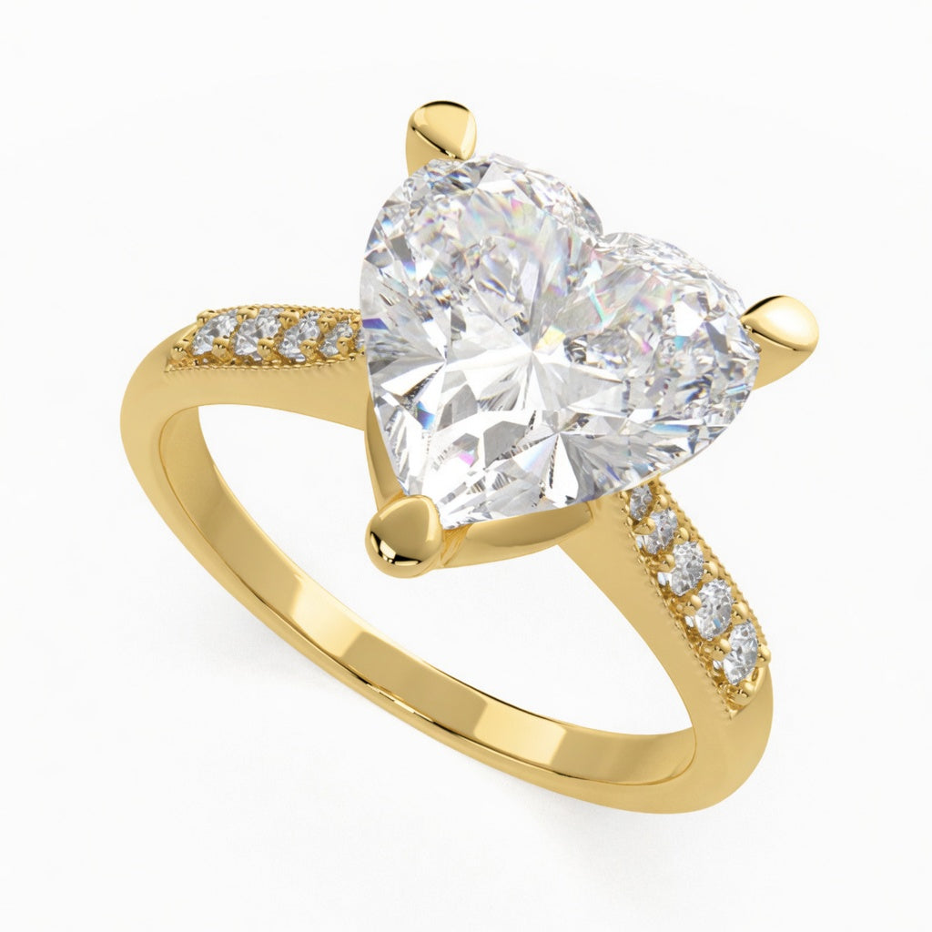 Federica 3.4 Carat Heart Cut 4 Prong Engagement Ring