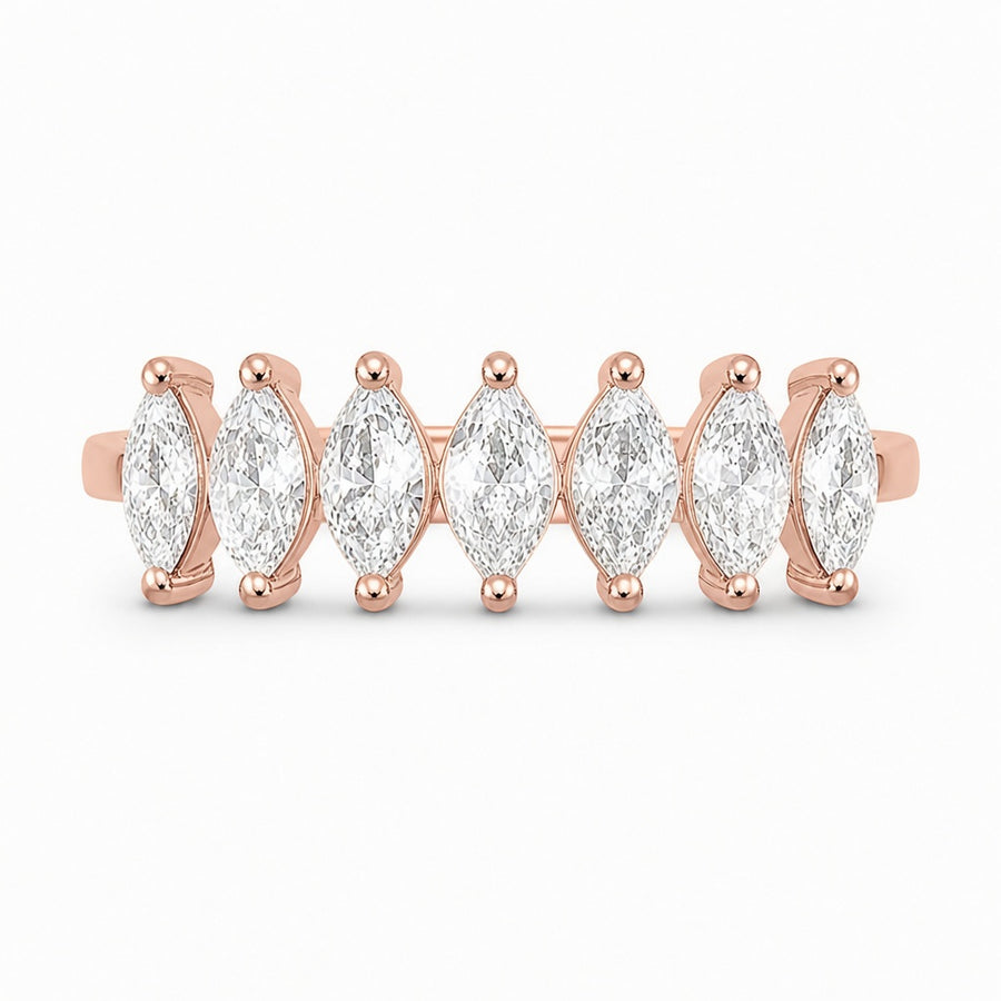 14K White Gold Lab-Grown Diamond Half Eternity Fashion Ring (2.10 CTW – D–F / VS1–VS2)