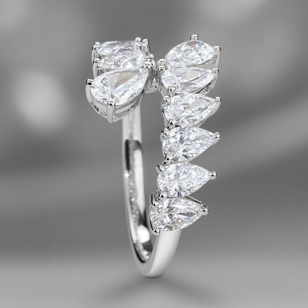 1.85 CT Lab-Grown Diamond Wrap Fashion Ring in 14K White Gold (D–F / VS1–VS2)