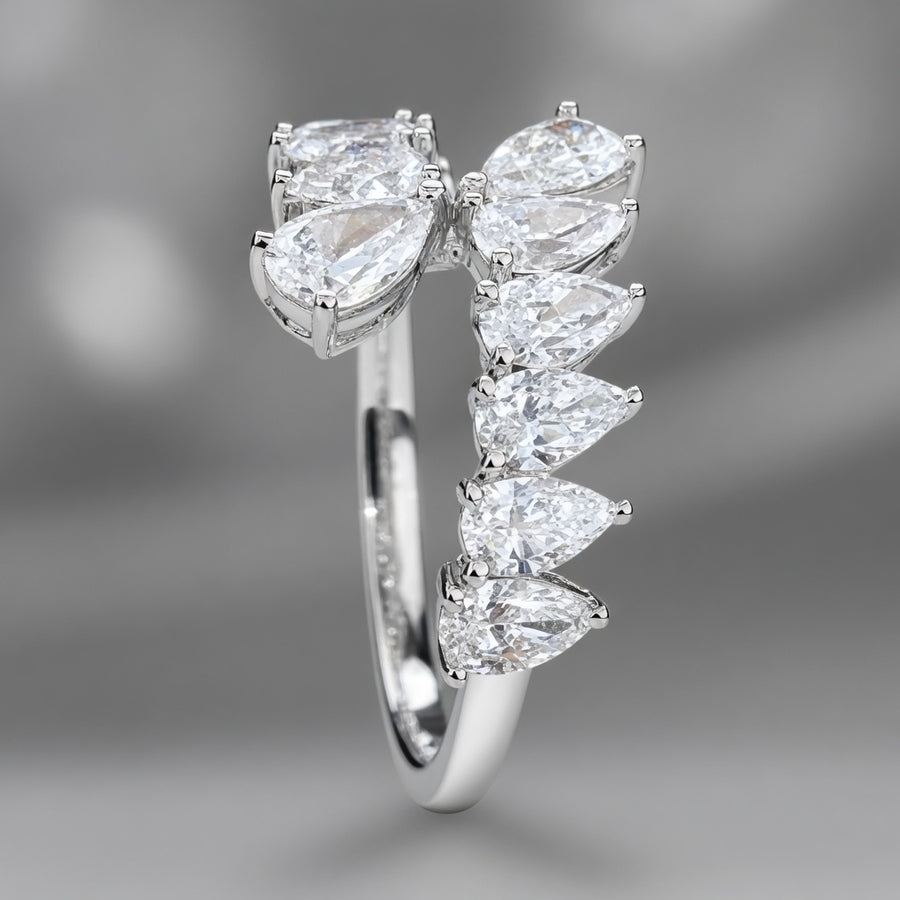 1.85 CT Lab-Grown Diamond Wrap Fashion Ring in 14K White Gold (D–F / VS1–VS2)