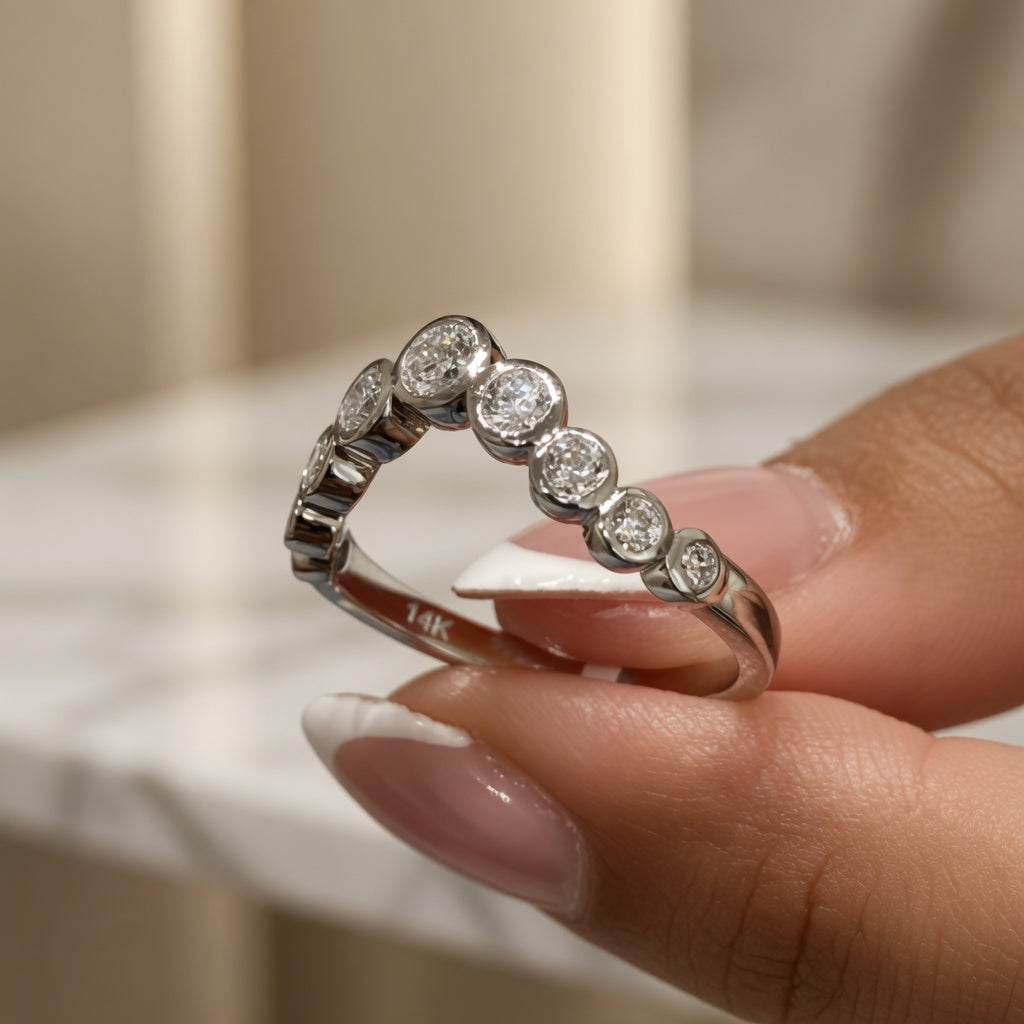 1.00 CT Lab-Grown Diamond Stackable Ring in 14K White Gold (D–F / VS1–VS2)
