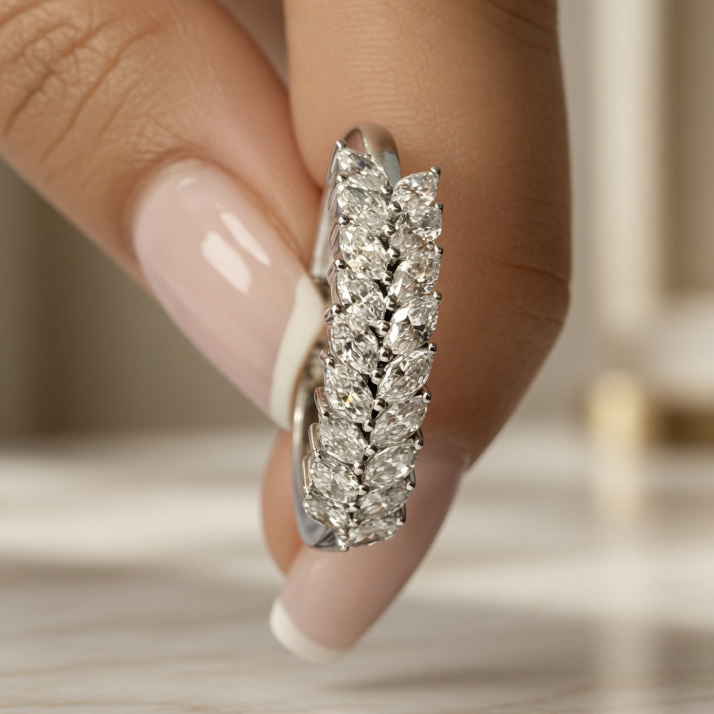 1.00 CT Lab-Grown Diamond Half Eternity Ring in 14K Yellow Gold (D–F / VS1–VS2)