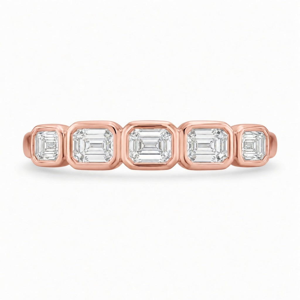 1.05 CT 5-Stone Lab-Grown Diamond Fashion Ring in 14K White Gold (D–F / VS1–VS2)