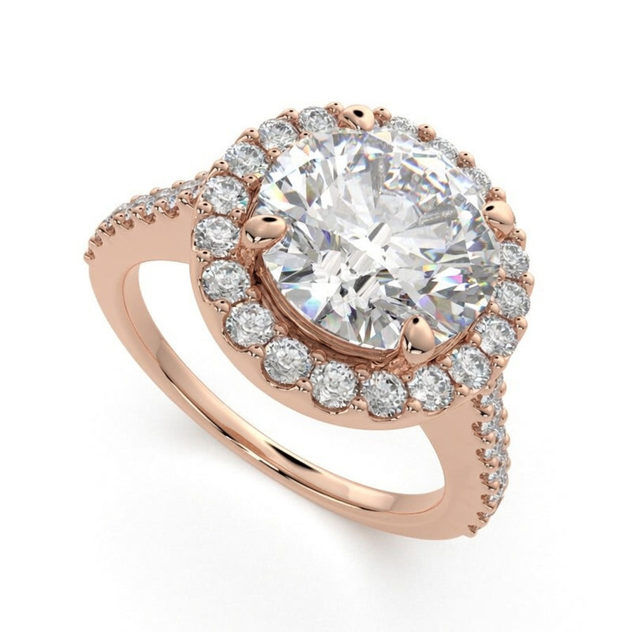 Bianca 2.5 Carat Round Cut Halo Pave Engagement Ring