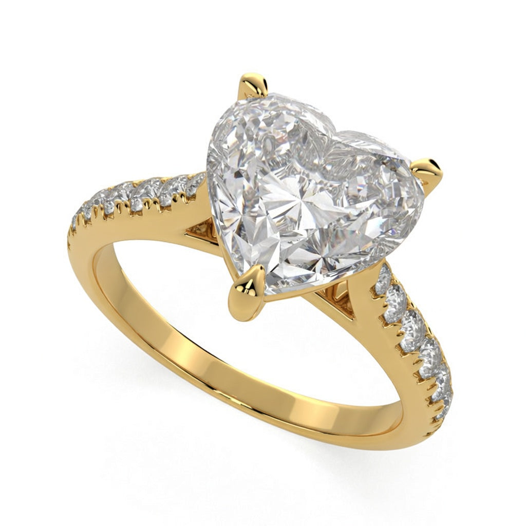 Ginevra 3.2 Carat Heart Cut Tapered Engagement Ring