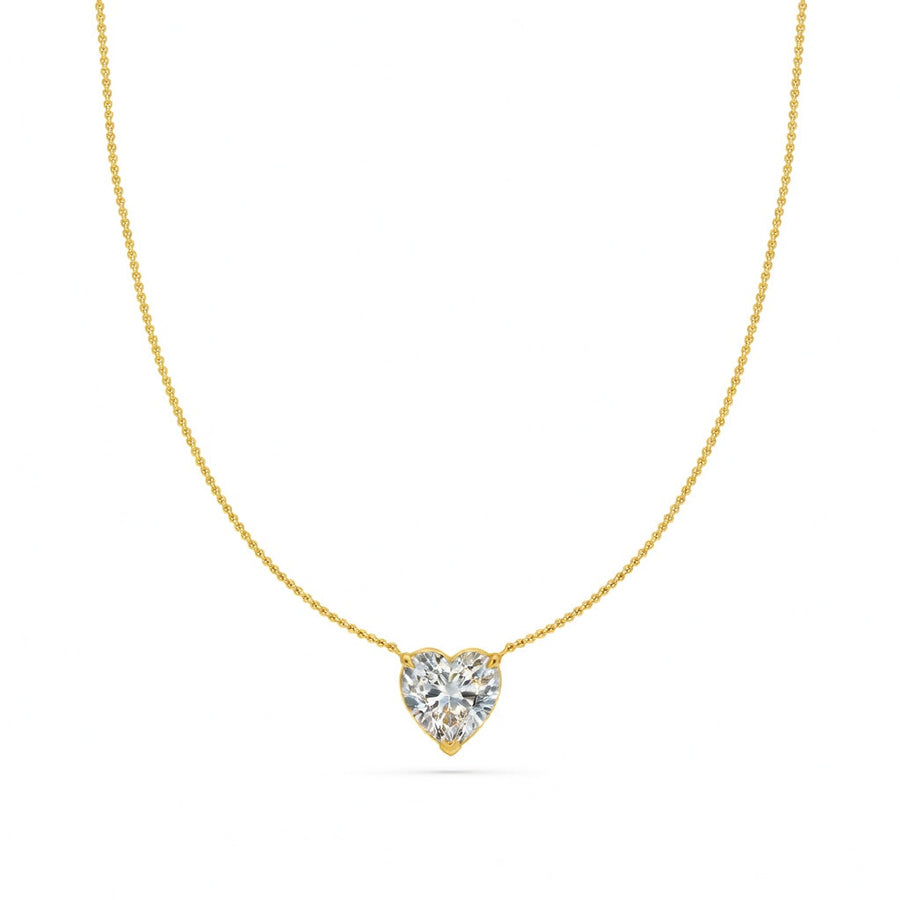 3 Ct Heart Shaped Cut Diamond Pendant Necklace VS1 D-F White Gold 14k