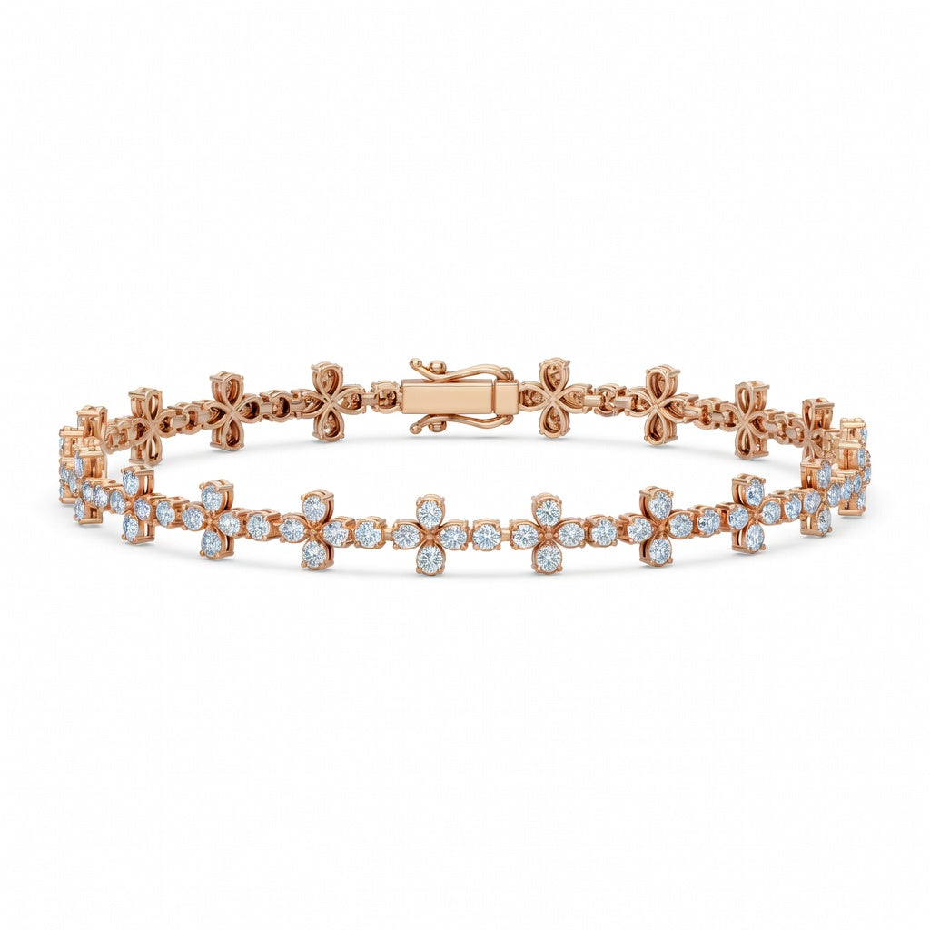 4.3 Carat Pear Cut Diamond Tennis Bracelet VS1 D F White Gold 14k