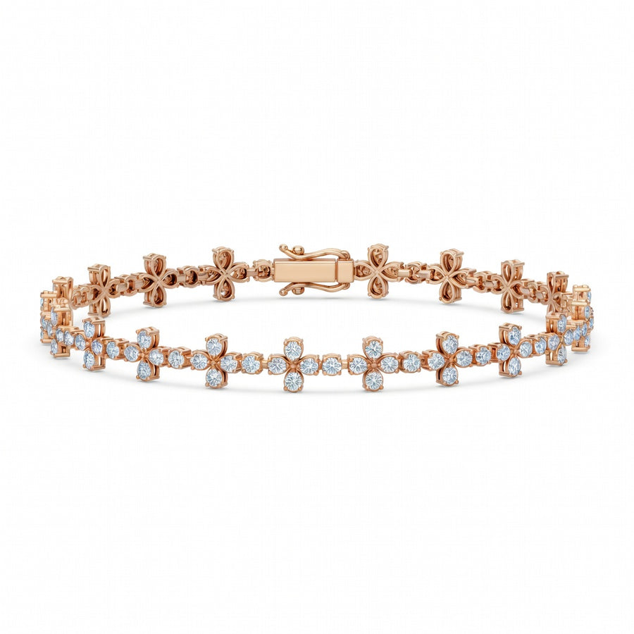 4.3 Carat Pear Cut Diamond Tennis Bracelet VS1 D F White Gold 14k