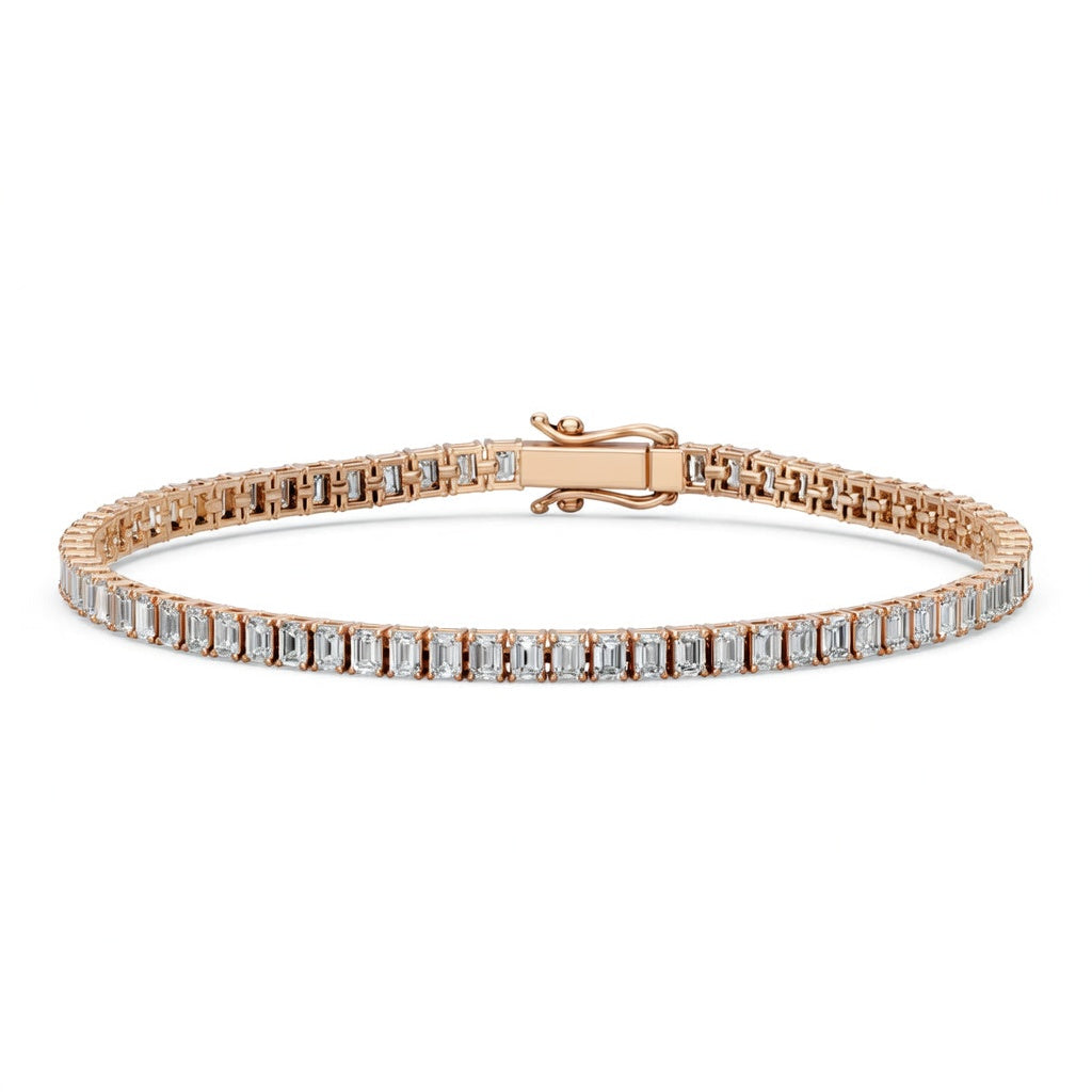 10.13 Carat Radiant Cut Diamond Tennis Bracelet VS1 D F White Gold 14k