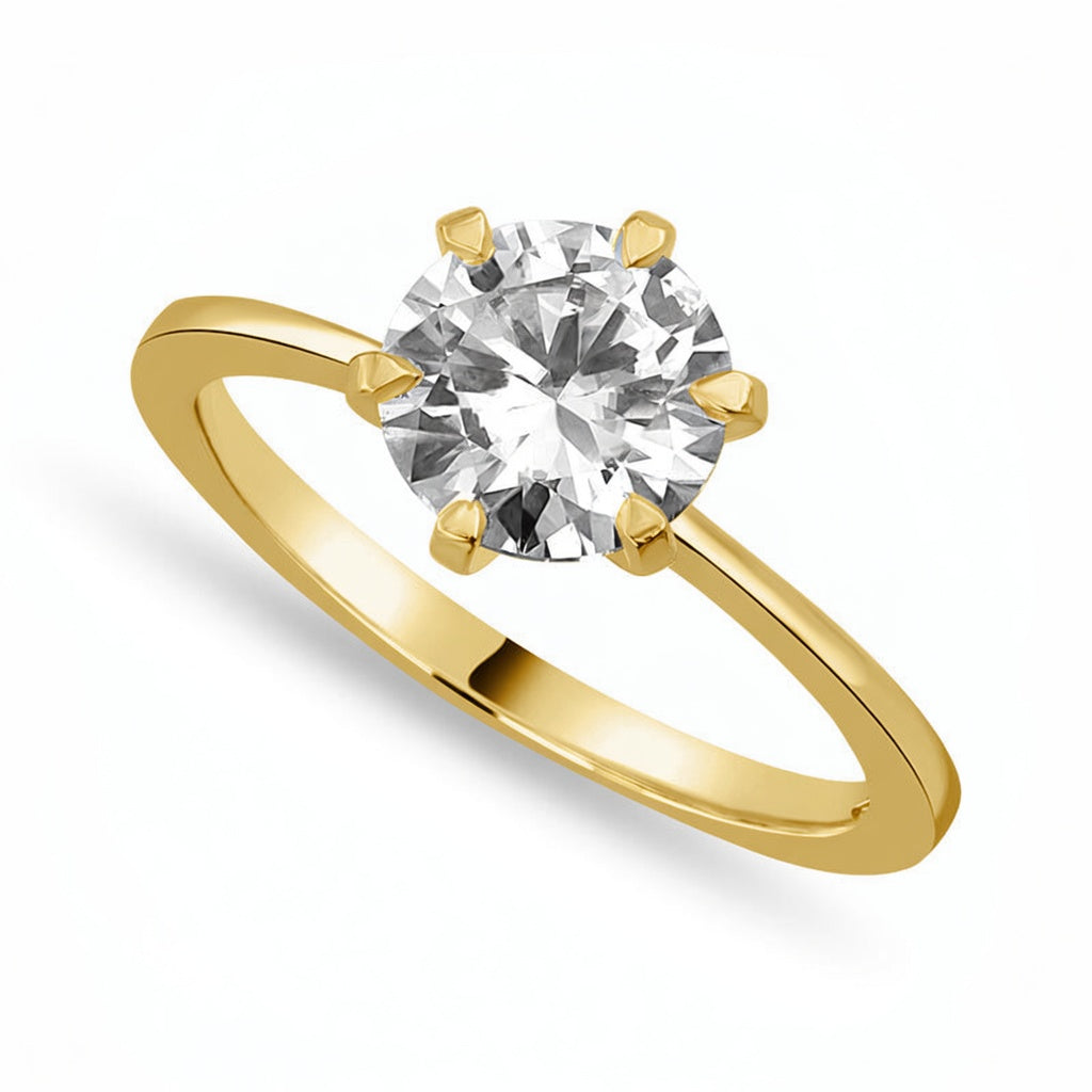 Olivia 2 ct Lab Grown Round Cut Classic 6 Prong Diamond Engagement Ring