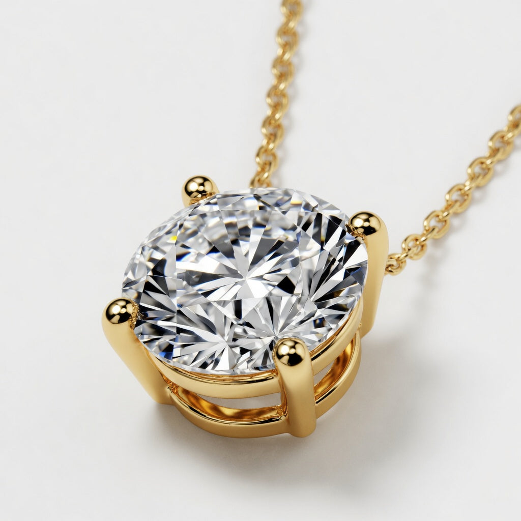 3.00 Carat Round Cut Lab-Grown Diamond Solitaire Pendant VS1–VS2 D–F 14K White Gold