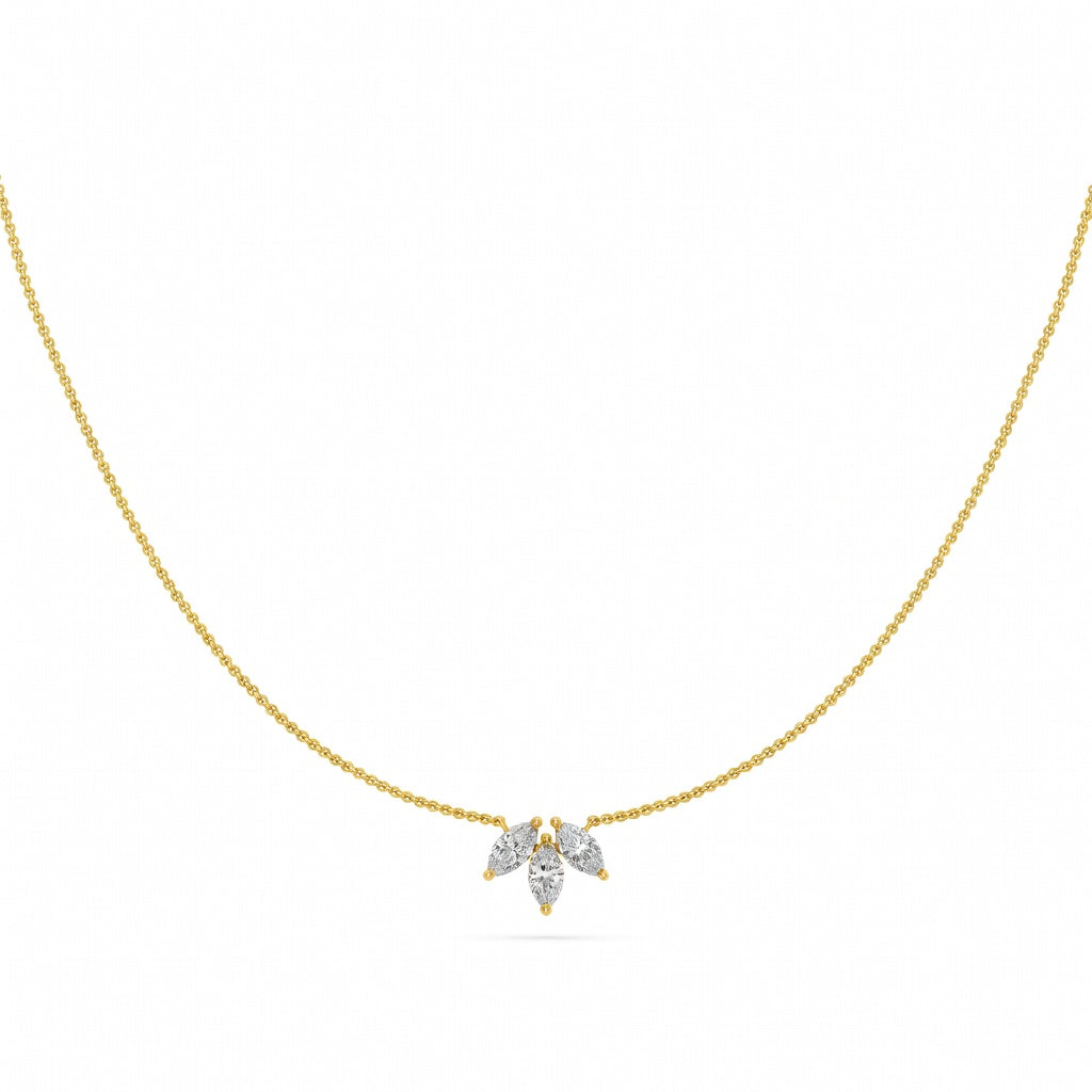 0.45 Ct Marquise Cut Diamond Chain Necklace VS1 D-F White Gold 14k