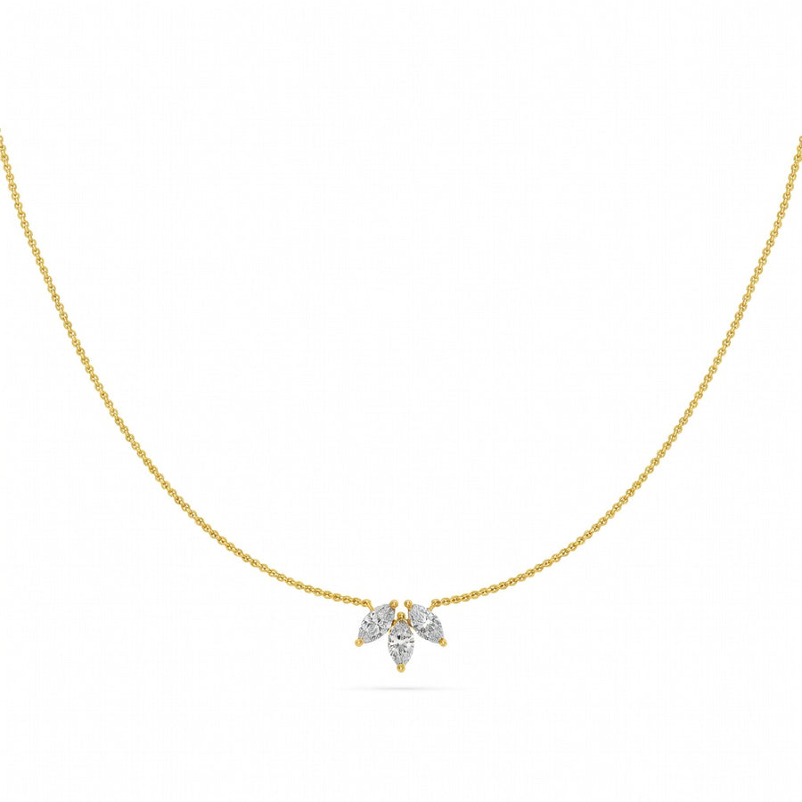 0.45 Ct Marquise Cut Diamond Chain Necklace VS1 D-F White Gold 14k