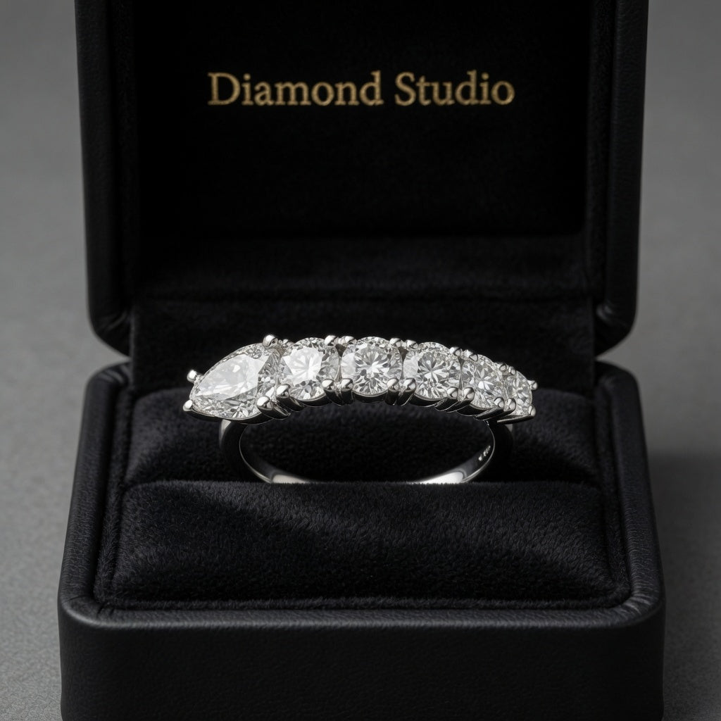 1.05 CT Lab-Grown Diamond Band Fashion Ring in 14K White Gold (D–F / VS1–VS2)