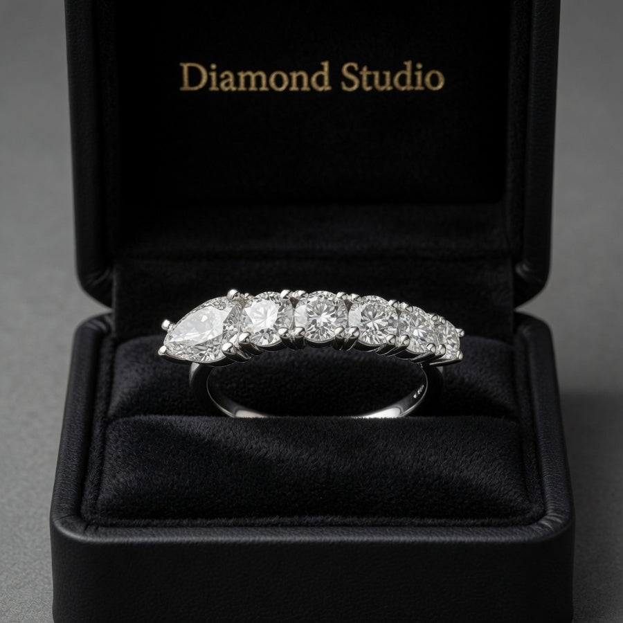1.05 CT Lab-Grown Diamond Band Fashion Ring in 14K White Gold (D–F / VS1–VS2)