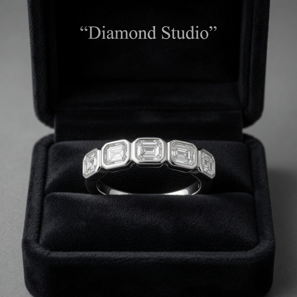 1.05 CT 5-Stone Lab-Grown Diamond Fashion Ring in 14K White Gold (D–F / VS1–VS2)