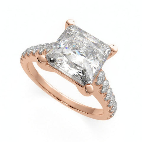 Ginevra 3.2 Carat Princess Cut Tapered Engagement Ring