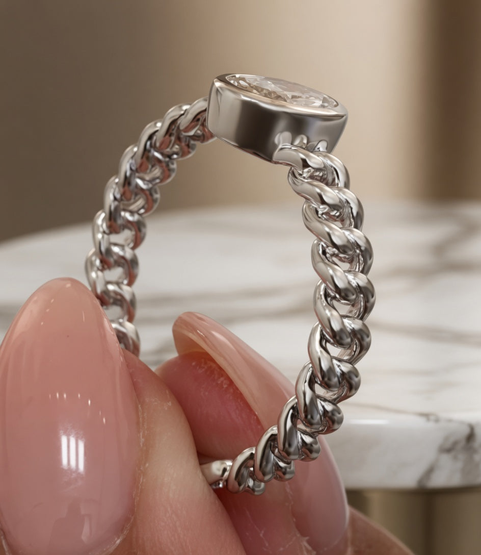 1.00 CT Lab-Grown Diamond Fashion Ring in 14K White Gold (D–F / VS1–VS2)