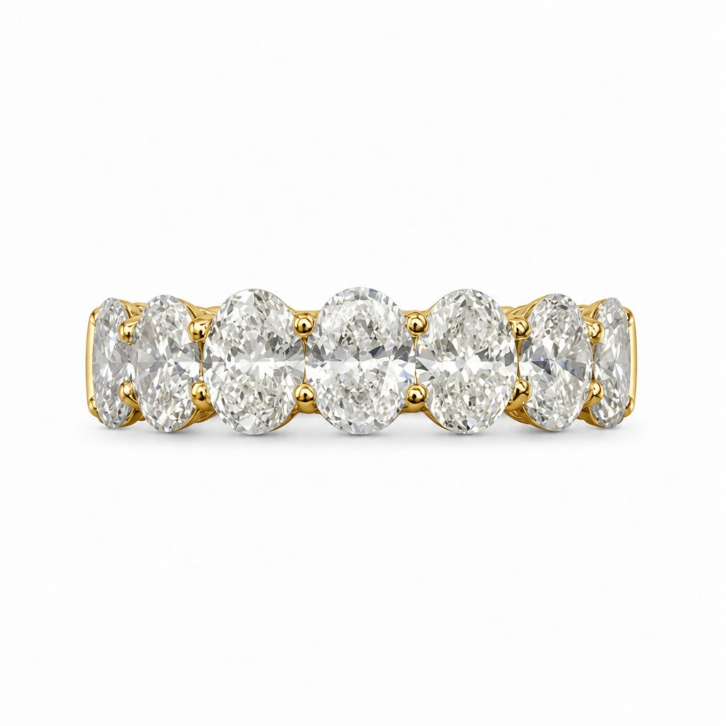 3.52 CT Lab-Grown Diamond Half Eternity Ring in 14K White Gold (D–F / VS1–VS2)