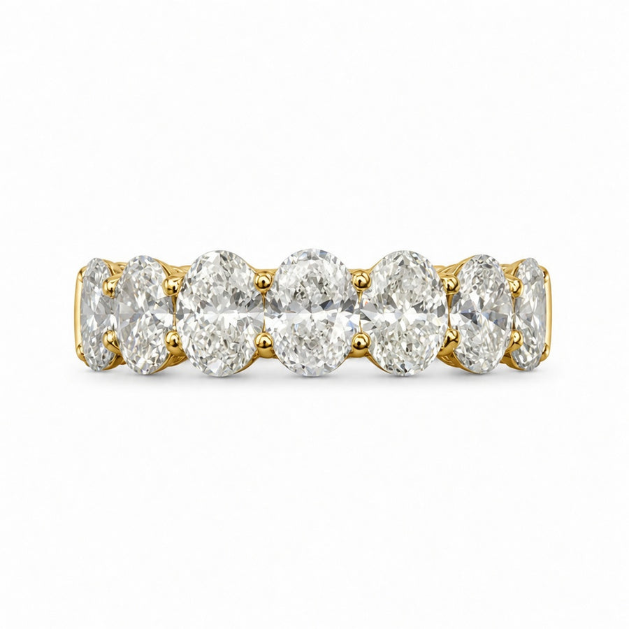 3.52 CT Lab-Grown Diamond Half Eternity Ring in 14K White Gold (D–F / VS1–VS2)