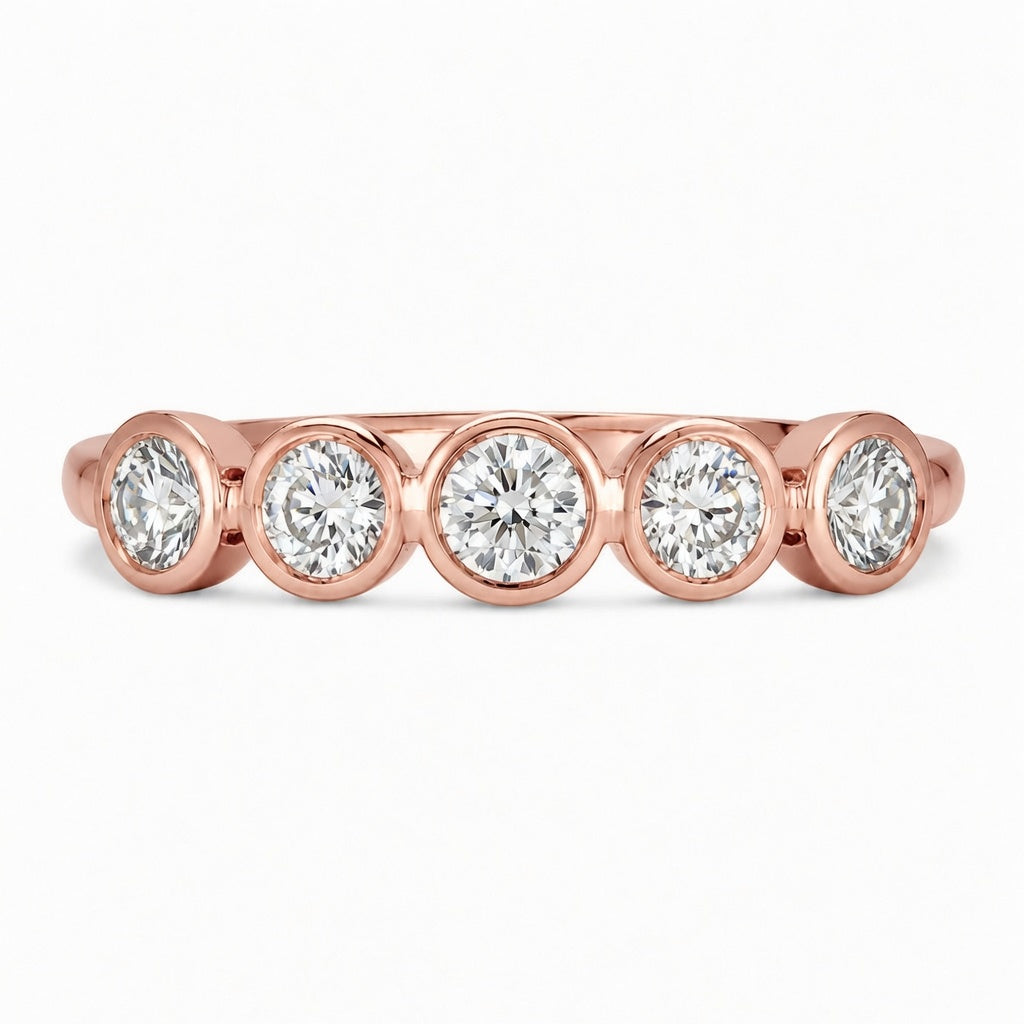 1.28 CT Lab-Grown Diamond Half Eternity Band in 14K White Gold (D–F / VS1–VS2)