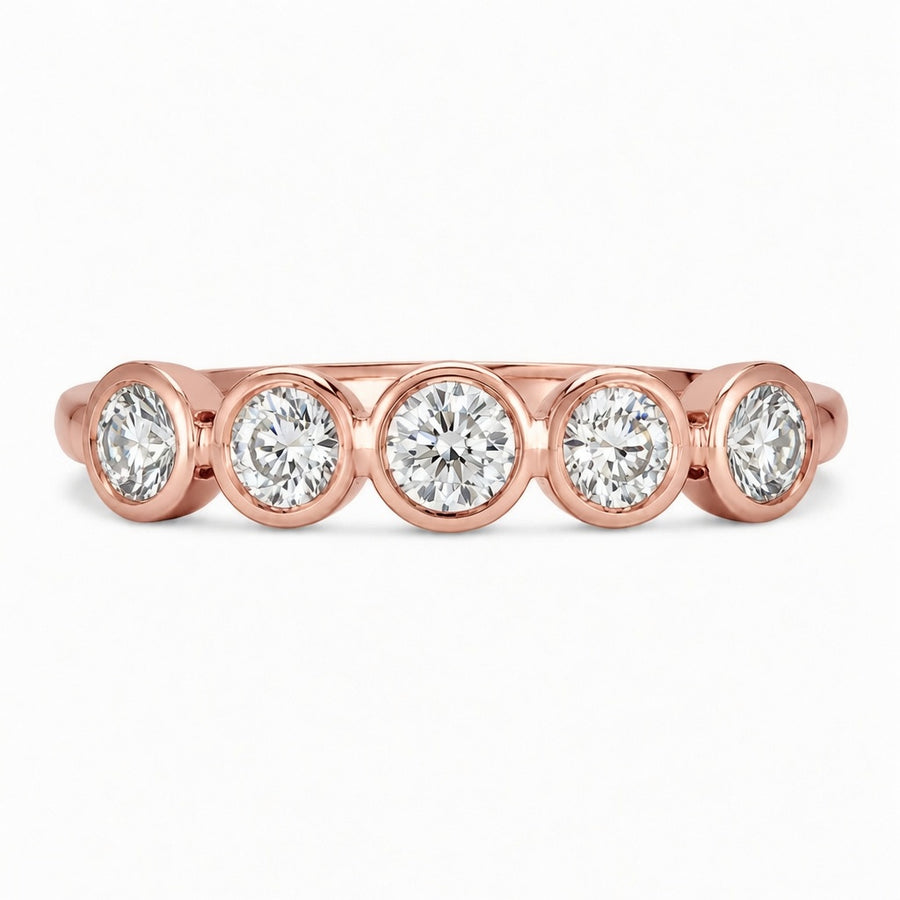 1.28 CT Lab-Grown Diamond Half Eternity Band in 14K White Gold (D–F / VS1–VS2)