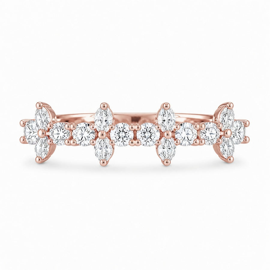 1.00 CT Lab-Grown Diamond Band Fashion Ring in 14K White Gold (D–F / VS1–VS2)