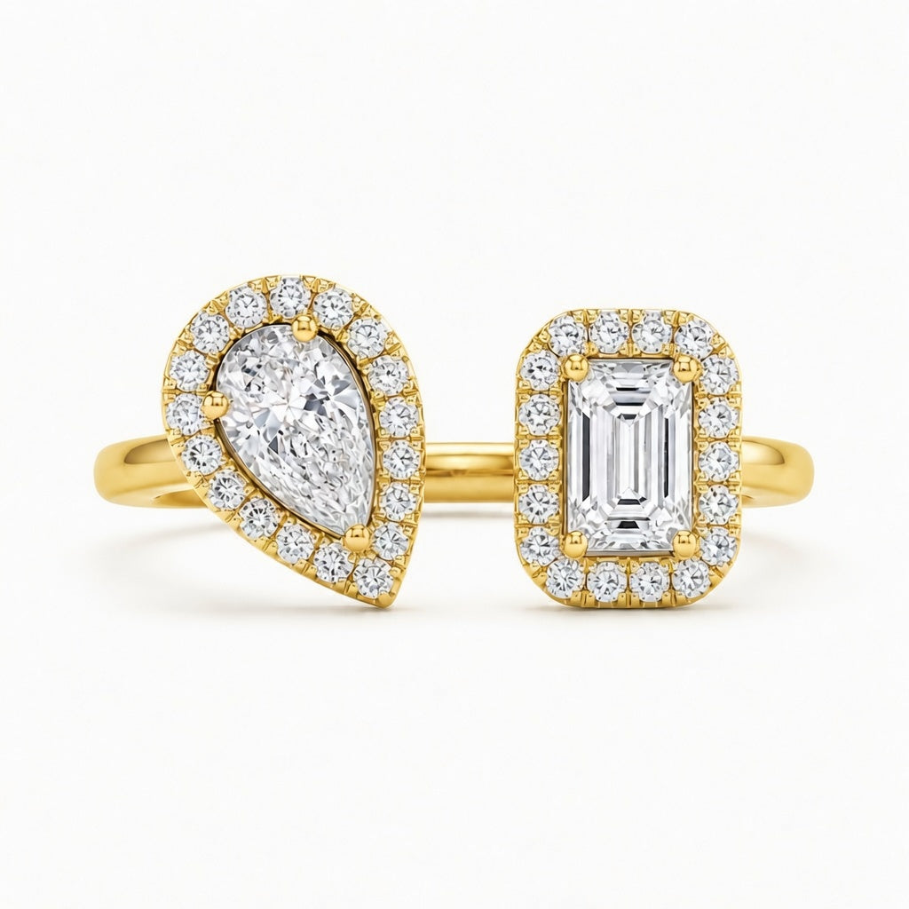 1.05 CT Two-Stone Lab-Grown Diamond Fashion Ring in 14K Rose Gold (D–F / VS1–VS2)