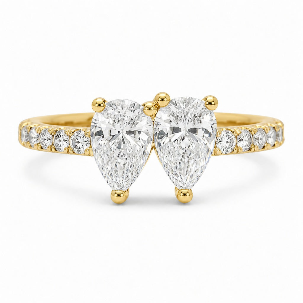 1.25 CT Two-Stone Lab-Grown Diamond Fashion Ring in 14K White Gold (D–F / VS1–VS2)