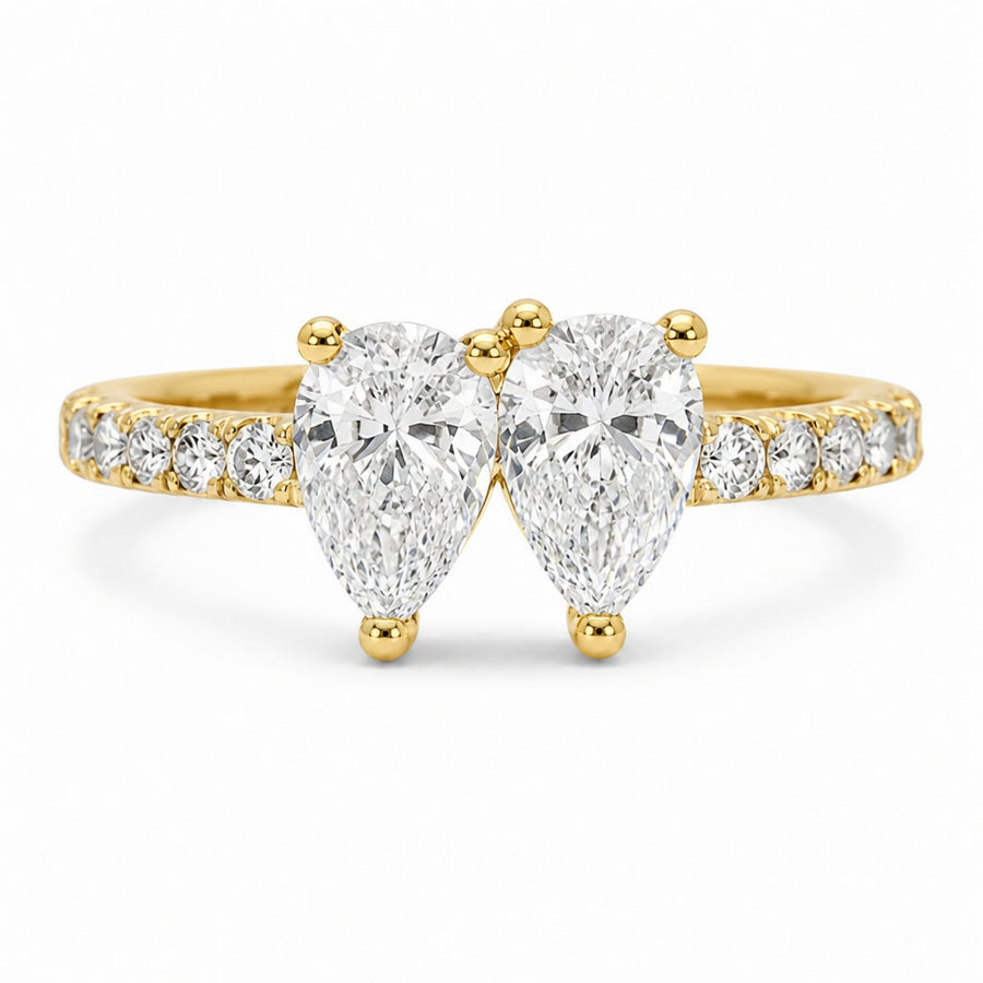 1.25 CT Two-Stone Lab-Grown Diamond Fashion Ring in 14K White Gold (D–F / VS1–VS2)