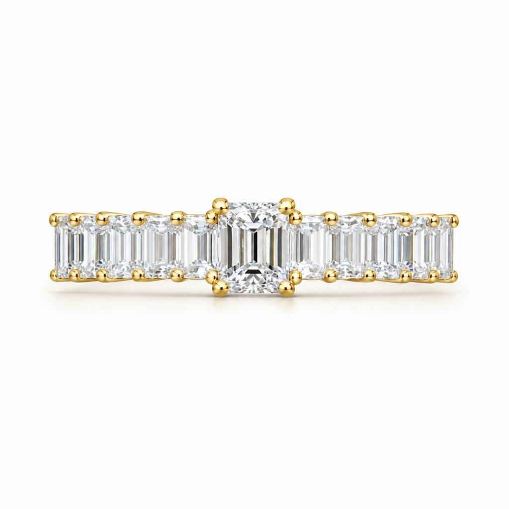 1.55 CT Lab-Grown Diamond Half Eternity Ring in 14K White Gold (D–F / VS1–VS2)