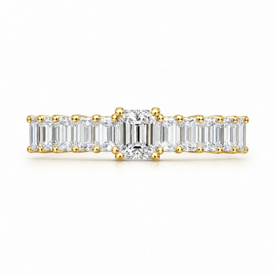1.55 CT Lab-Grown Diamond Half Eternity Ring in 14K White Gold (D–F / VS1–VS2)