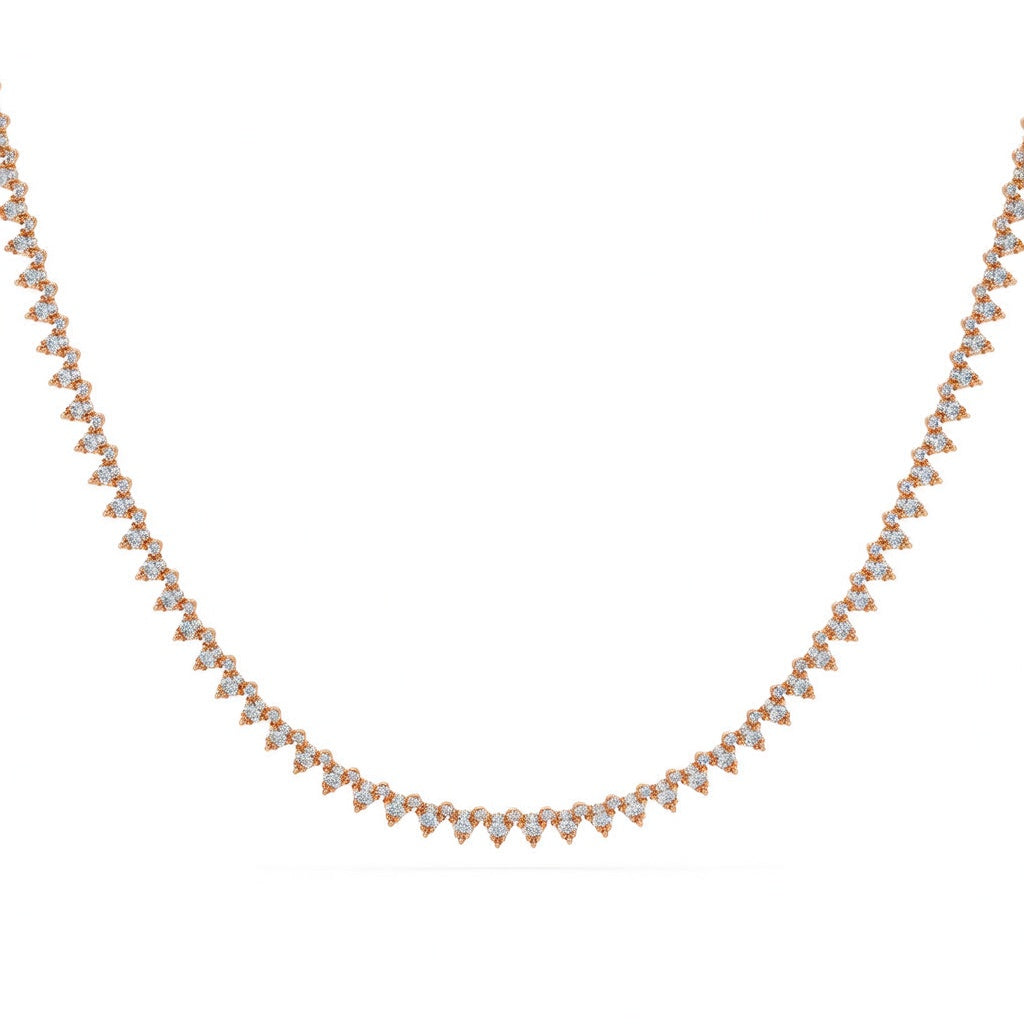 4.5 Ct Round Cut Diamond Tennis Necklace VS1 D-F White Gold 14k