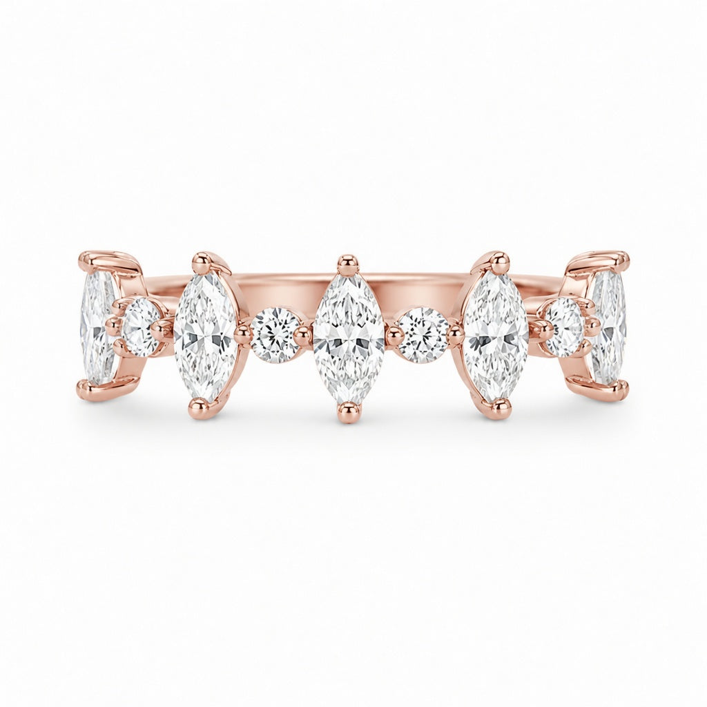 1.25 CT Lab-Grown Diamond Stackable Fashion Ring in 14K White Gold (D–F / VS1–VS2)