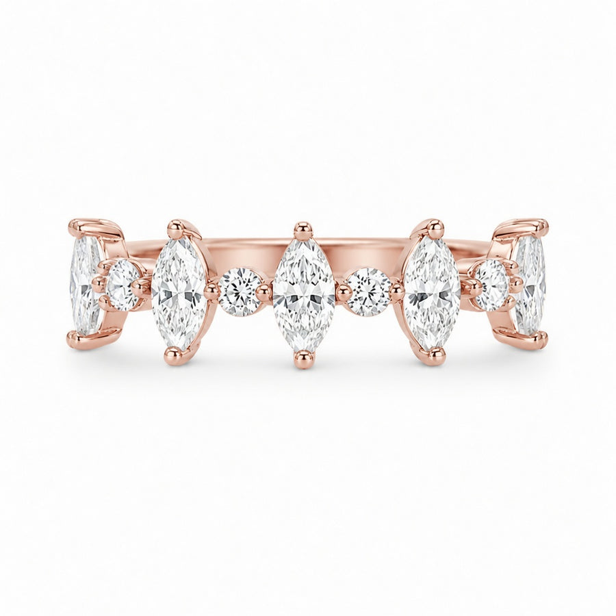 1.25 CT Lab-Grown Diamond Stackable Fashion Ring in 14K White Gold (D–F / VS1–VS2)