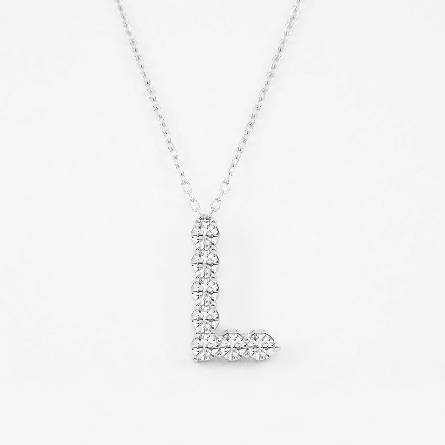 1.00 CTW Round Lab-Grown Diamond Initial L Personalized Pendant (D–F / VS1–VS2)