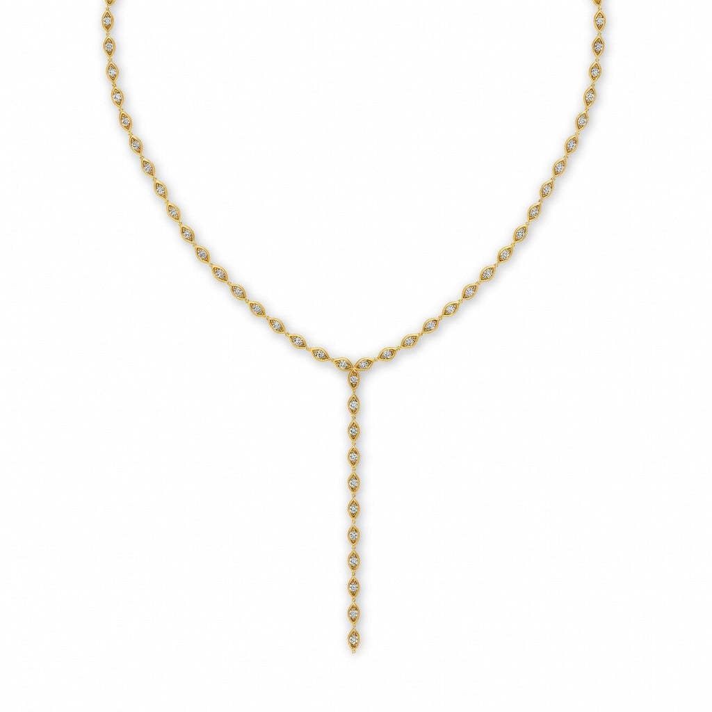 5.2 Ct Marquise Cut Diamond Lariat Necklace VS1 D-F White Gold 14k