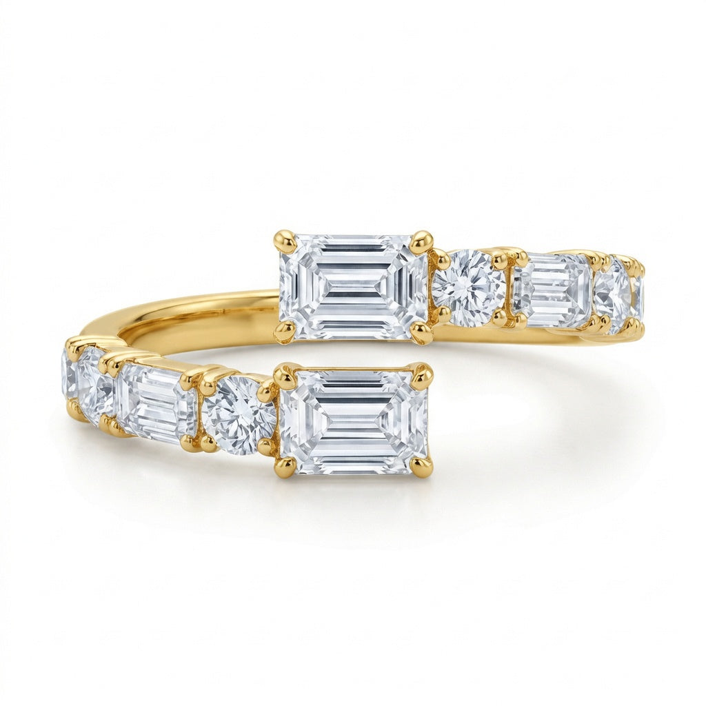 3.00 CT Lab-Grown Diamond Wrap Fashion Ring in 14K White Gold (D–F / VS1–VS2)