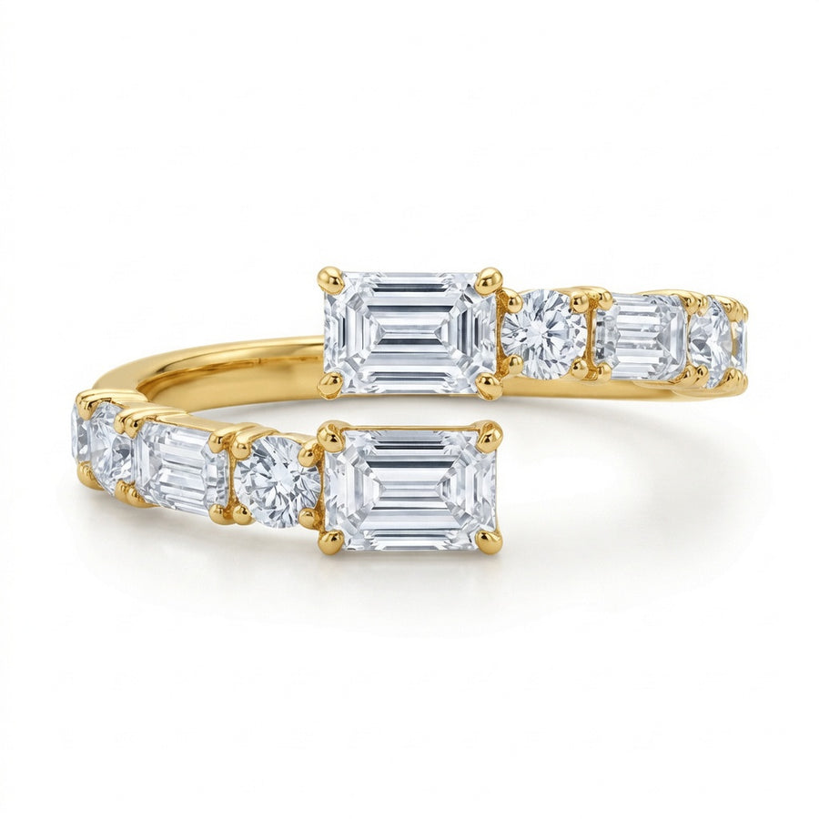 3.00 CT Lab-Grown Diamond Wrap Fashion Ring in 14K White Gold (D–F / VS1–VS2)