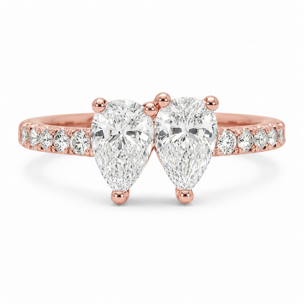 1.25 CT Two-Stone Lab-Grown Diamond Fashion Ring in 14K White Gold (D–F / VS1–VS2)